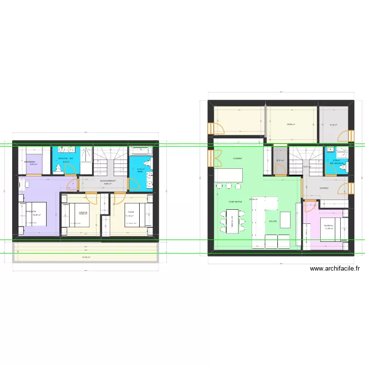 Villa GREG-G&eacute;G&eacute; 2025 V16. Plan de 15  et 181 m²