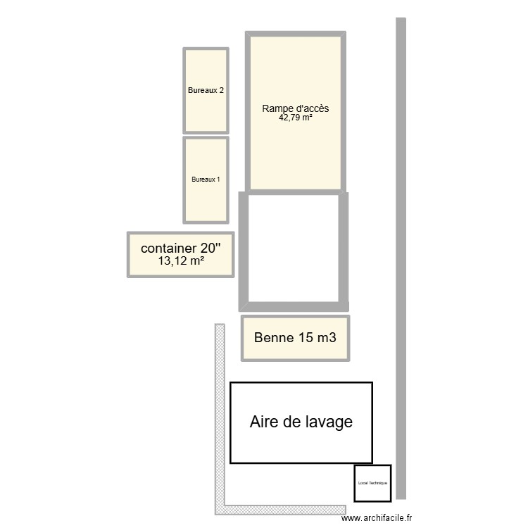 Etaples projet implantation. Plan de 5 pièces et 90 m2