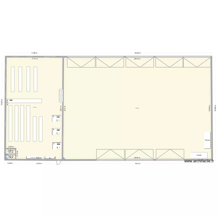 Trezennes. Plan de 4  et 839 m²