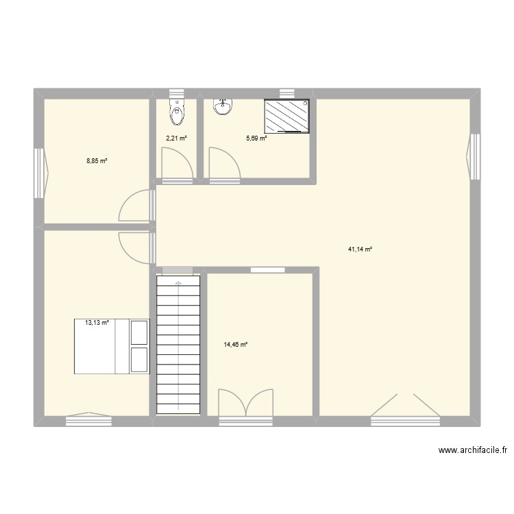 1er étage STGERMAIN. Plan de 6 pièces et 85 m2