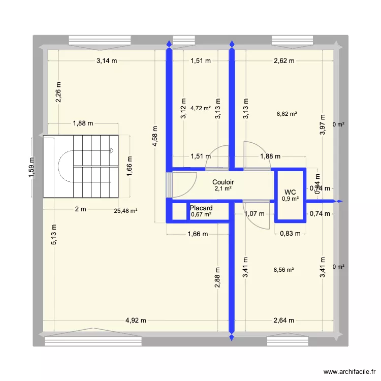 PLAN_N1_MAISON_LE_BUGUE_MENUISERIE. Plan de 9 pièces et 51 m²