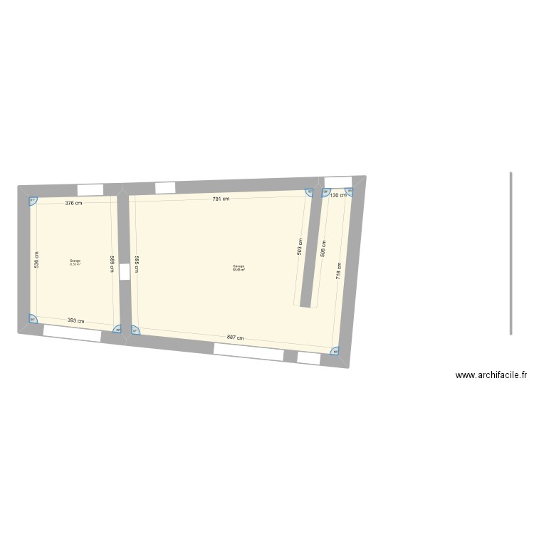 Tchiengang - EDL. Plan de 2 pièces et 80 m2