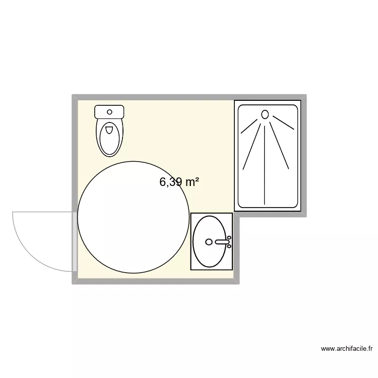 peron. Plan de 1  et 6 m²