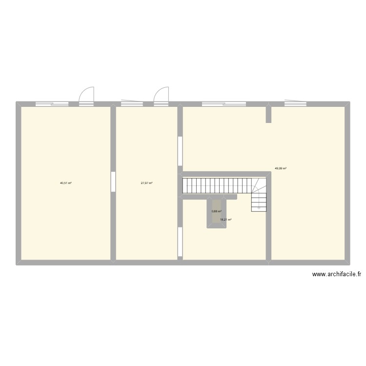 BV RDC. Plan de 5 pièces et 137 m2