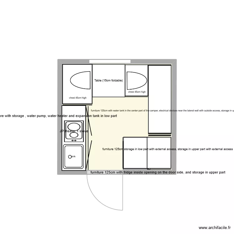 ERIC. Plan de 1  et 3 m²