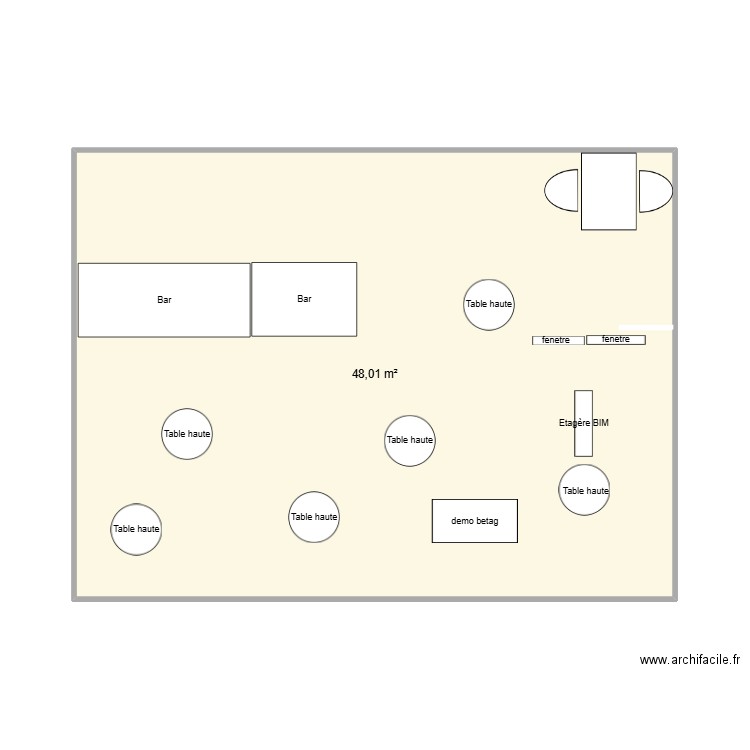 PLAN SALON. Plan de 1 pièce et 48 m2