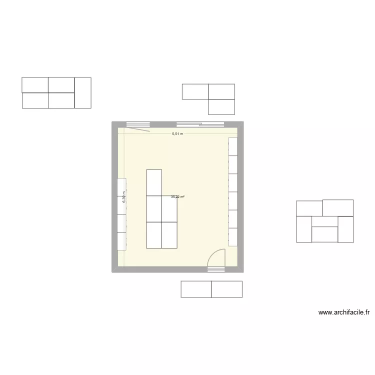departamento. Plan de 1 Pièce et 35 m² departamento. Plan de 1 Pièce et 35 m²