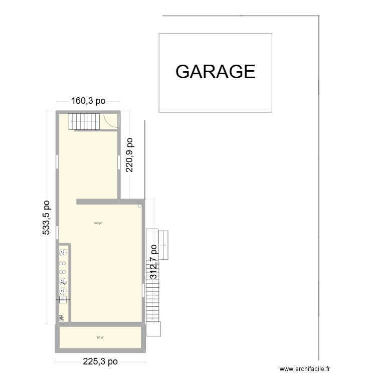 maison 48 narcisse. Plan de 3 pièces et 68 m2