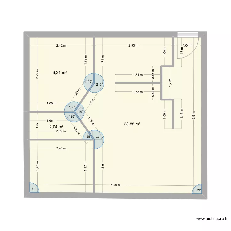 L2A. Plan de 3 Pièces et 37 m² L2A. Plan de 3 Pièces et 37 m²
