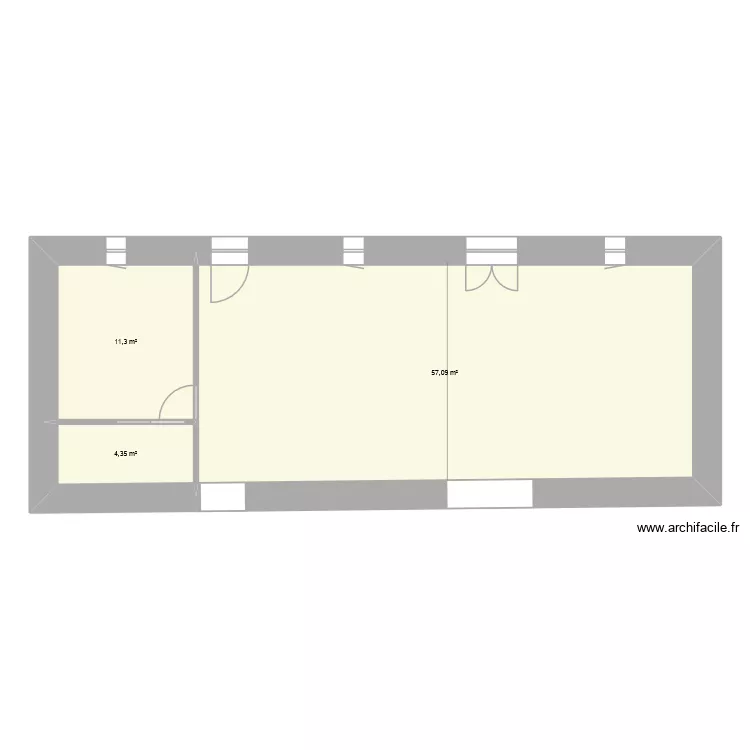 RDC NORD BASE V2. Plan de 3  et 73 m²