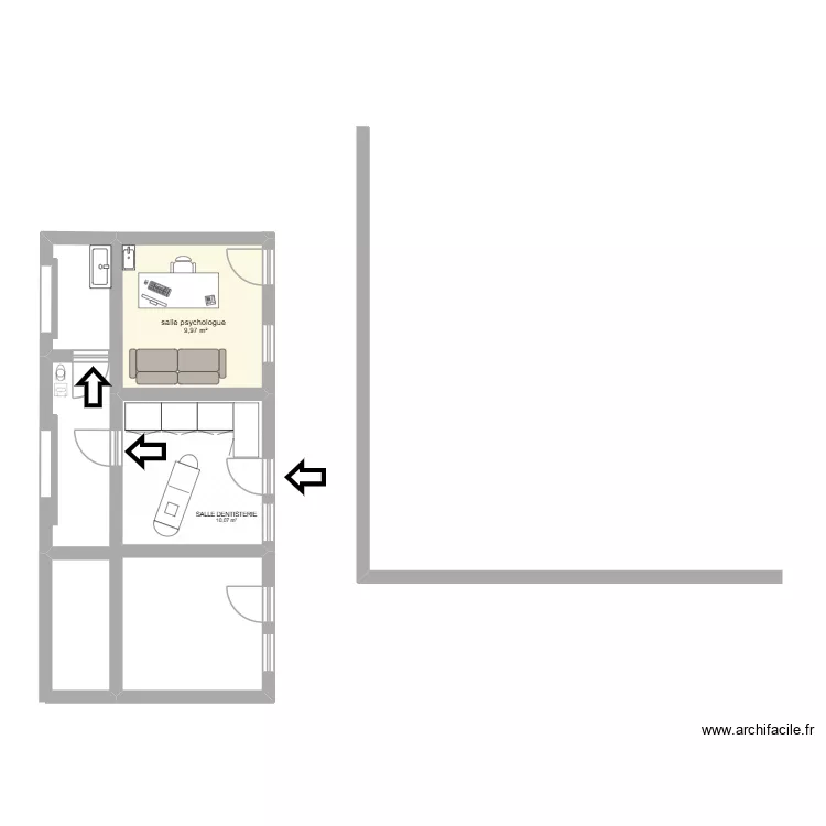 Salles de dentisterie. Plan de 2 et 20 m² Salles de dentisterie. Plan de 2 et 20 m²