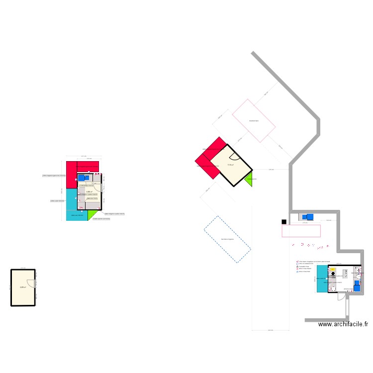 Blois stand vdef. Plan de 3 pièces et 21 m2