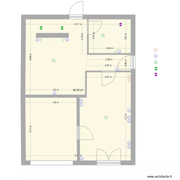 jimmy. Plan de 1  et 50 m²