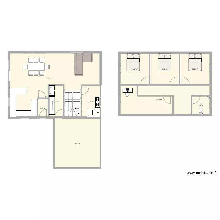 Maison 2. Plan de 11  et 155 m²
