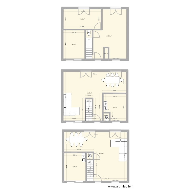 issou. Plan de 9 pièces et 139 m2