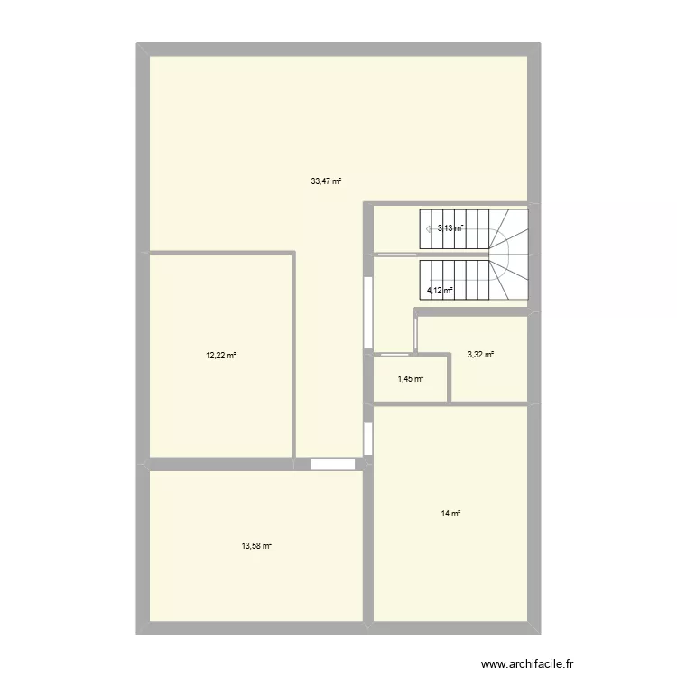 maison rc. Plan de 8  et 85 m²