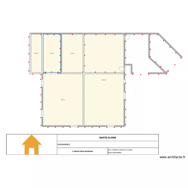 BASTIDE VEZENOBRES. Plan de 