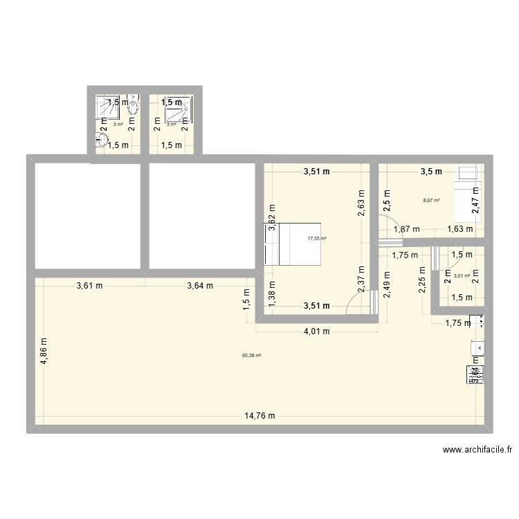 KONA. Plan de 6 pièces et 101 m2