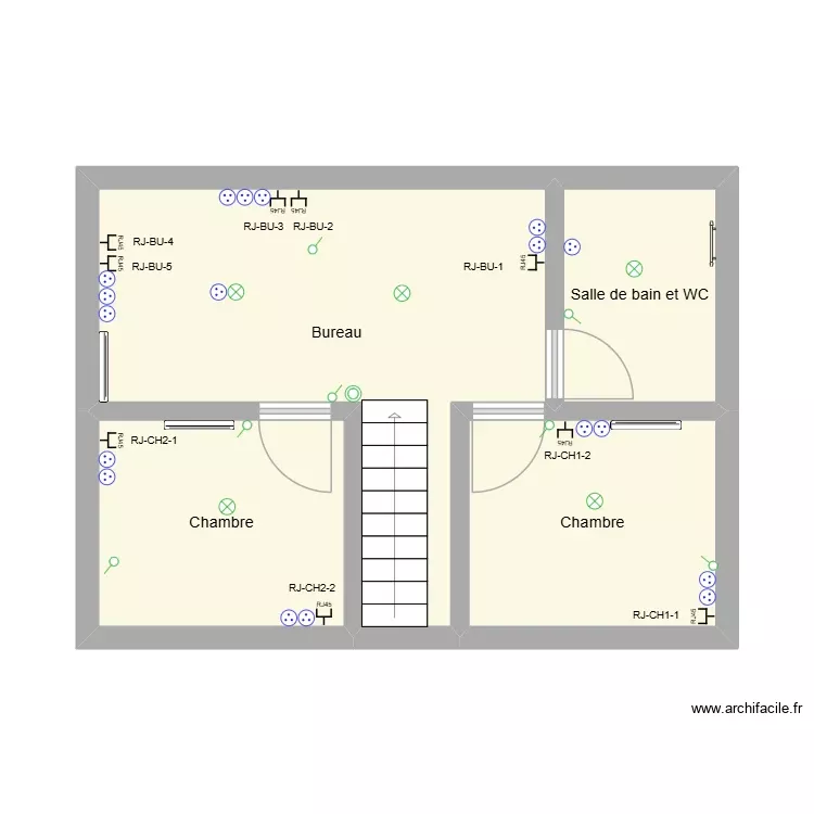 ETAGE MAISON TALENSAC. Plan de 4 Pièces et 33 m²