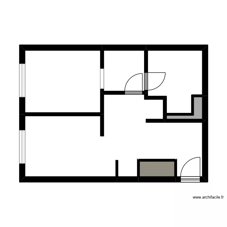 Appartement A28. Plan de 6  et 43 m²