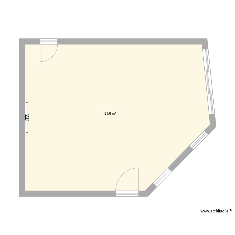 Classe CE1-B. Plan de 1 pièce et 52 m2