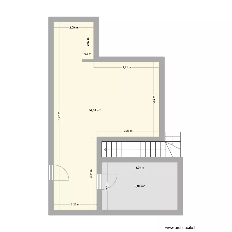 Plan dalles PVC. Plan de 2 Pièces et 44 m² Plan dalles PVC. Plan de 2 Pièces et 44 m²