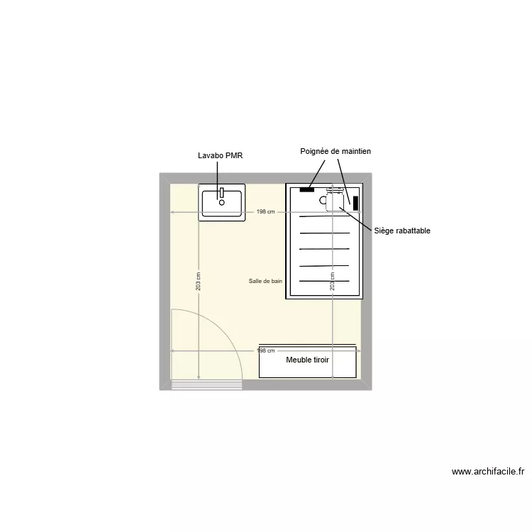SERRA Claude salle de bain adaptation. Plan de 