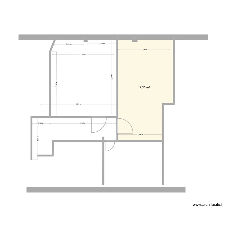 2&egrave;me &eacute;tage Pontfa. Plan de 0 pièce et 0 m2