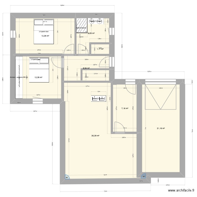 poul koz. Plan de 8 pièces et 104 m2