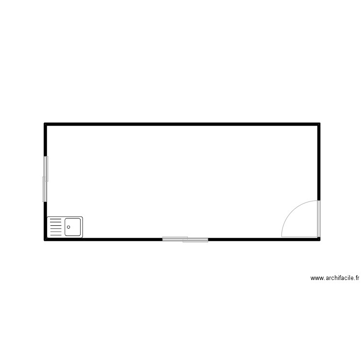 cuisine. Plan de 1 pièce et 15 m2