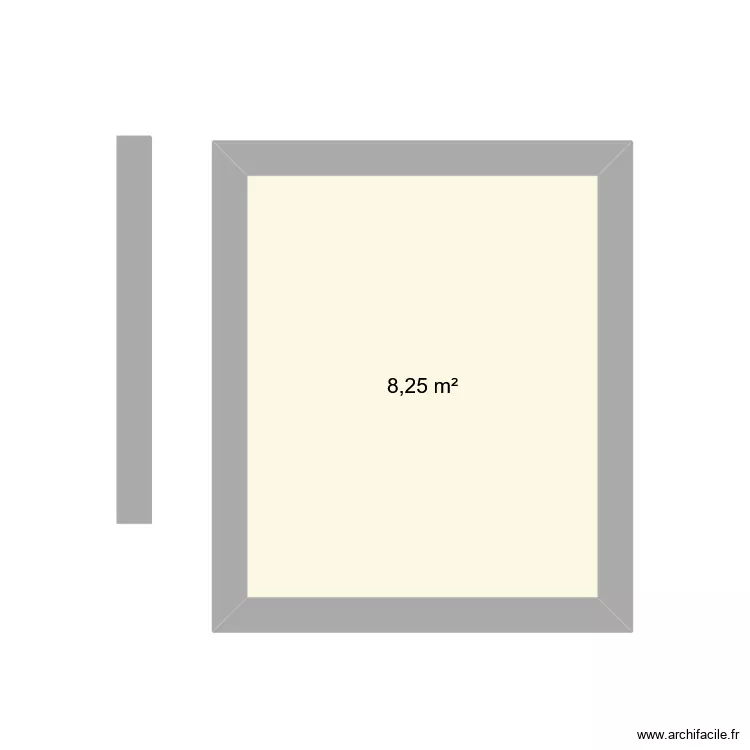 caca boudin. Plan de 1 pièce et 8 m²