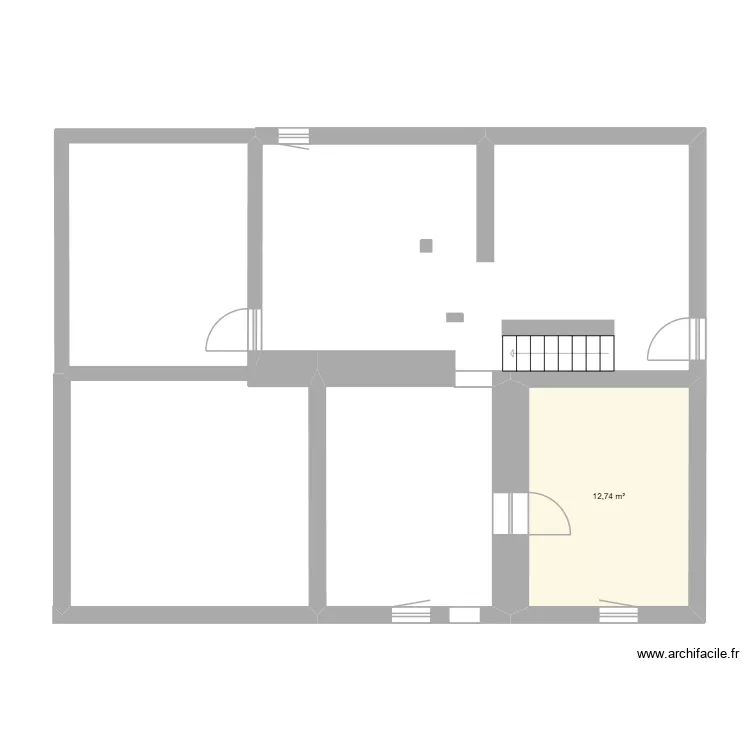 rez-de-chaussée maison. Plan de 1 et 13 m² rez-de-chaussée maison. Plan de 1 et 13 m²