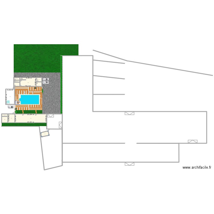 LE RHUN. Plan de 11 pièces et 326 m2