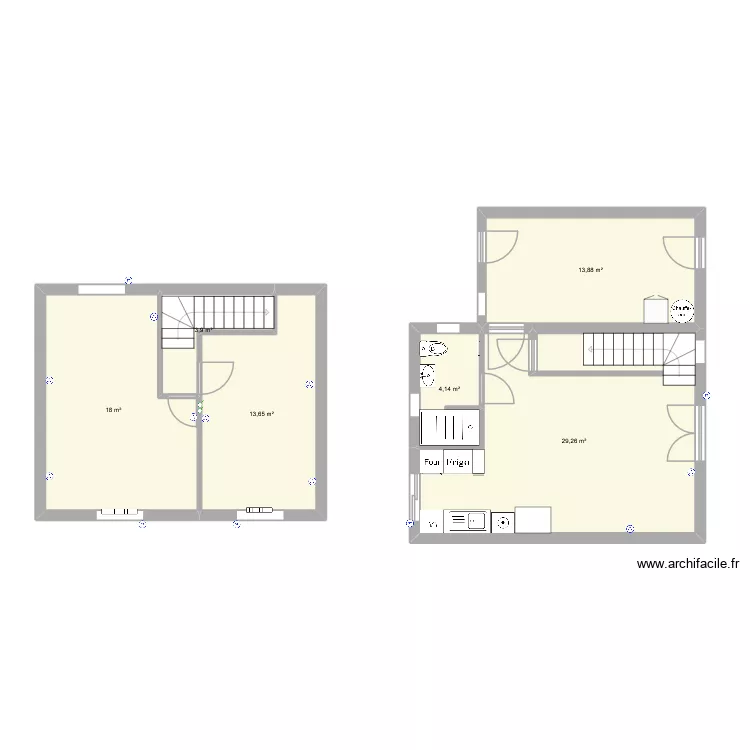 rdc maison Chagny prise. Plan de 6 et 83 m² rdc maison Chagny prise. Plan de 6 et 83 m²