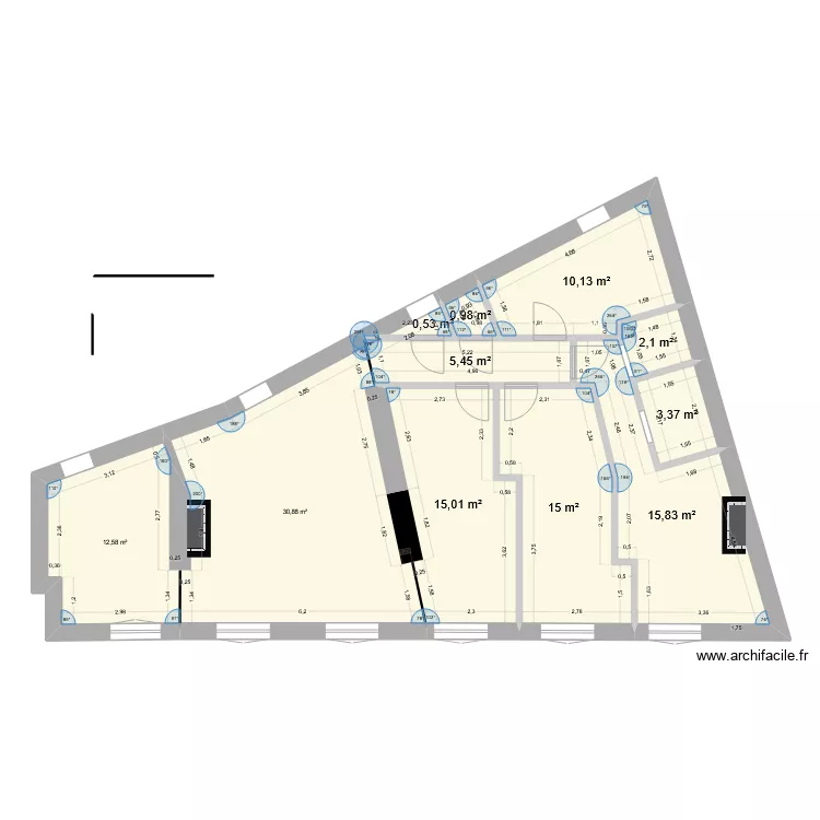 1CJ_Cloisons 1. Plan de 0 pièce et 0 m2