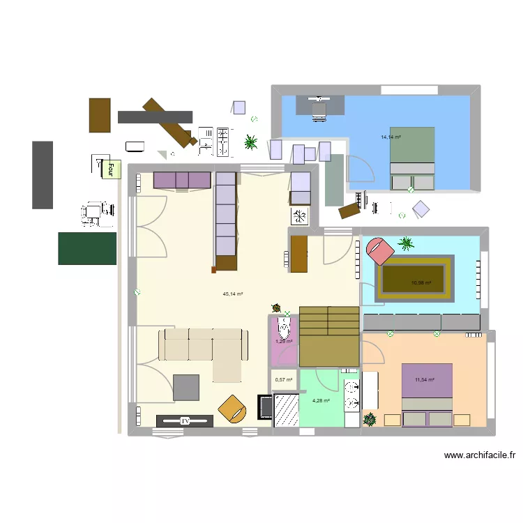 Maison THISE V3.14. Plan de 7  et 88 m²