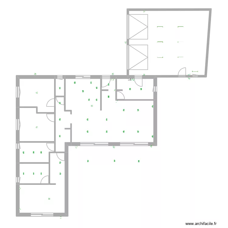 Maison Eclairage. Plan de 9 pièces et 182 m²