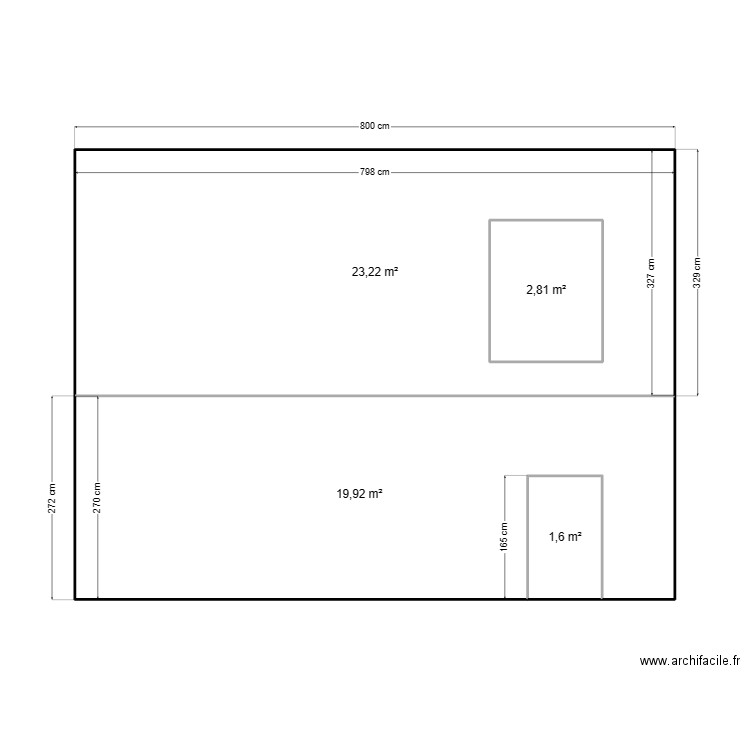 DANILOVIC FACADE ARRIERE. Plan de 4 pièces et 50 m2