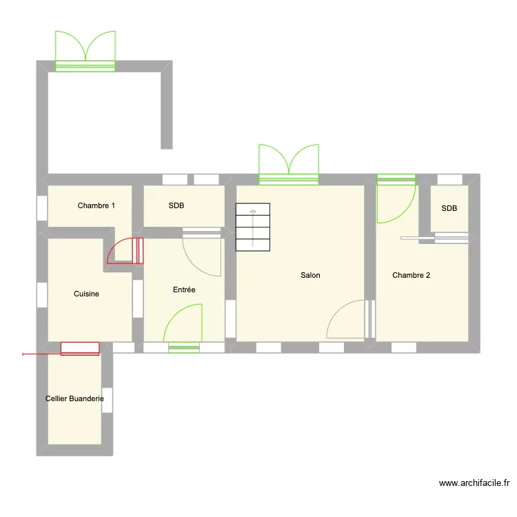 Maison Gallardon RDC. Plan de 