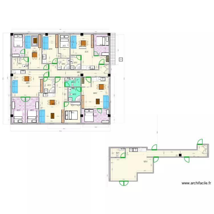 erfffff. Plan de 22  et 263 m²