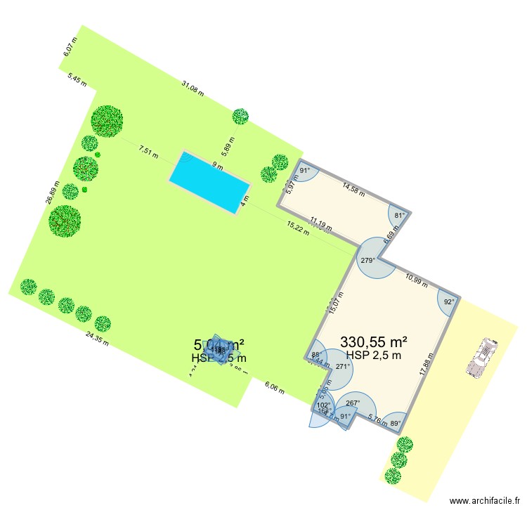 PLAN 4. Plan de 2 pièces et 336 m2