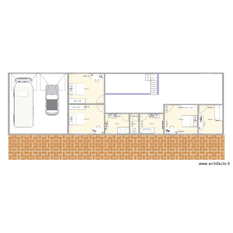 Maison 3-1. Plan de 7 pièces et 71 m2