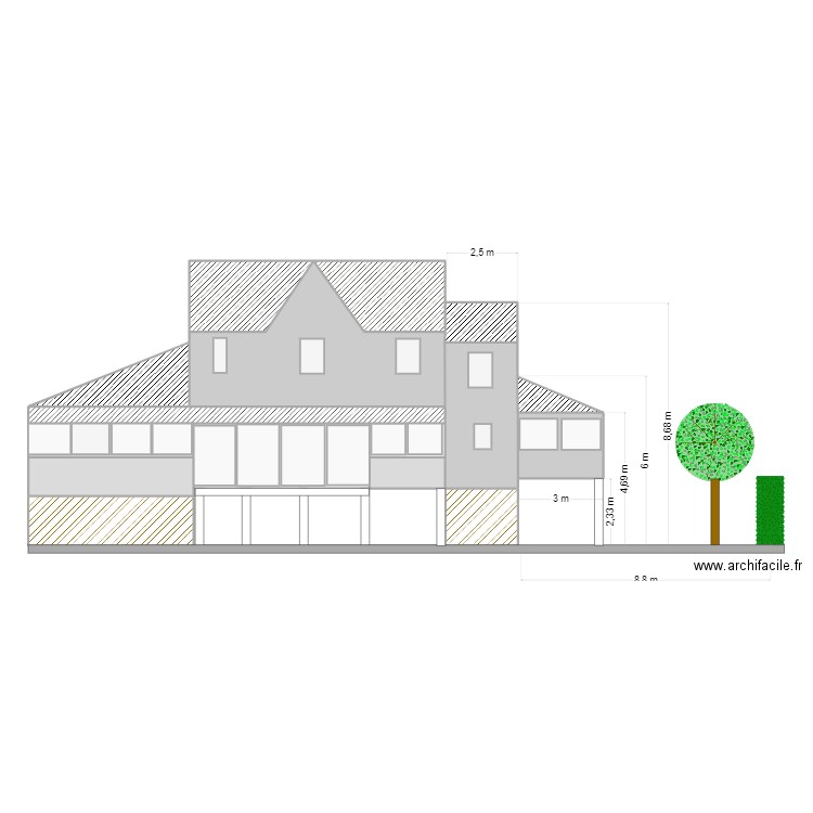 Facade vue seine apres. Plan de 16 pièces et 154 m2