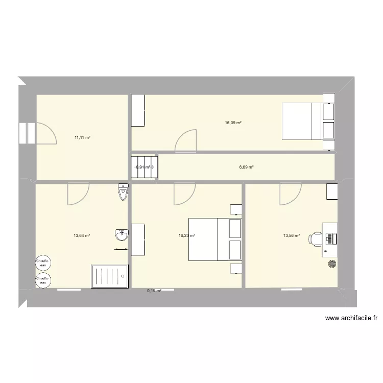 Maison Blandine et JC 1. Plan de 8  et 78 m²