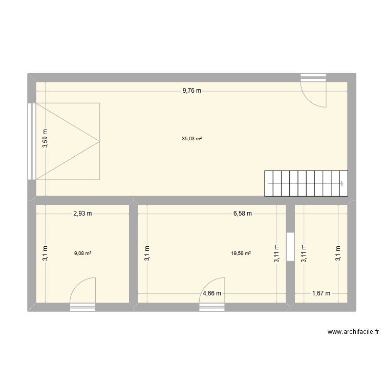 B.O.S.C.H. garage. Plan de 3 pièces et 64 m2