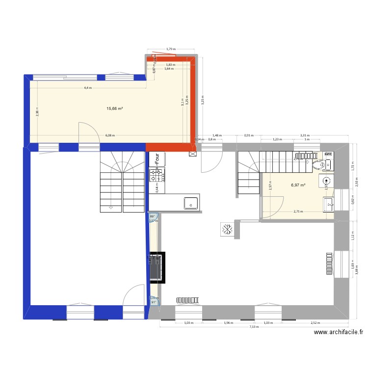 Provins Aménagement. Plan de 3 pièces et 24 m2