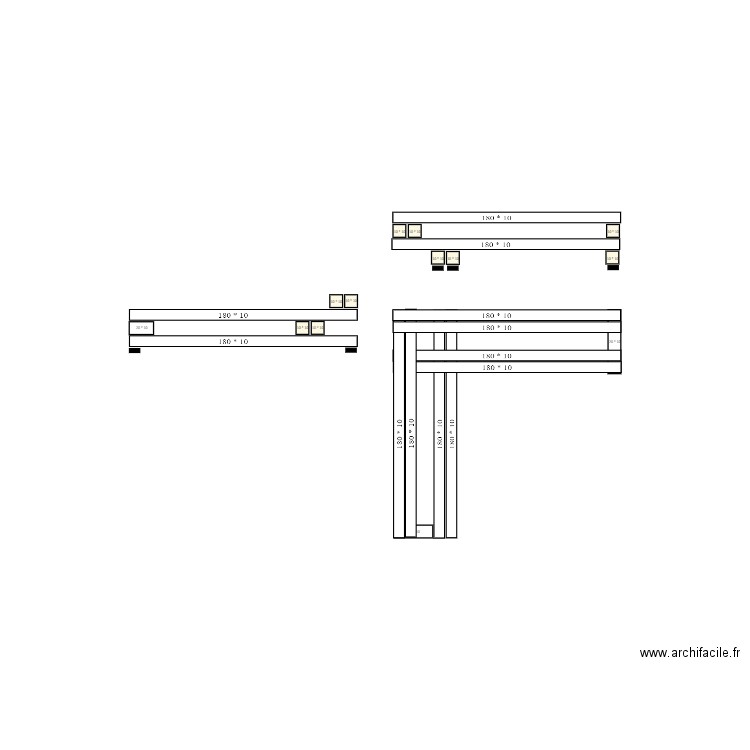 Etageres terrasse. Plan de 0 pièce et 0 m2