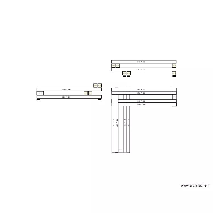 Etageres terrasse. Plan de 