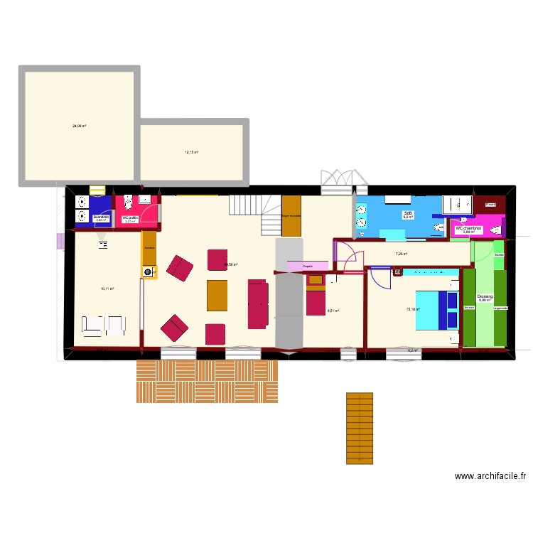 2 apres PC. Plan de 29 pièces et 329 m2
