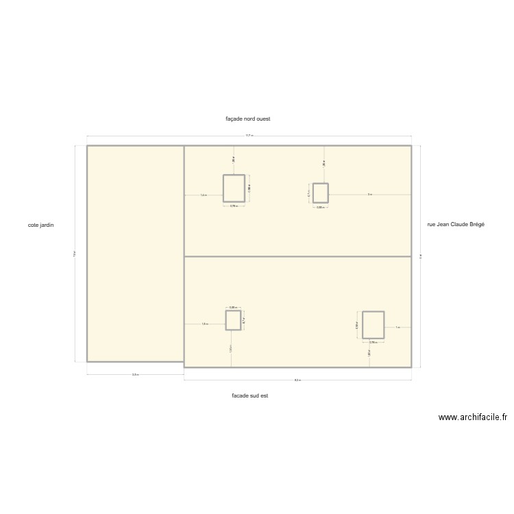 plan toiture après. Plan de 7 pièces et 94 m2